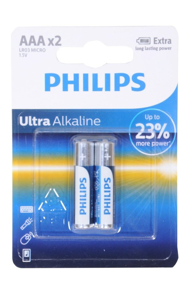 Philips AAA Ultra Alkaline Battery Pack of 2 LR03E2B/97 | Toolmart