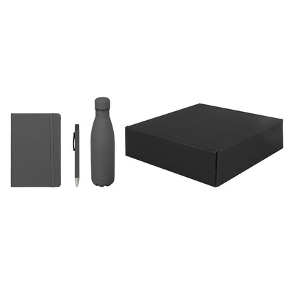 GSGL 863Toolmart GiftsLAUTA - Giftology Set of Stainless Bottle, Notebook and Pen - Grey