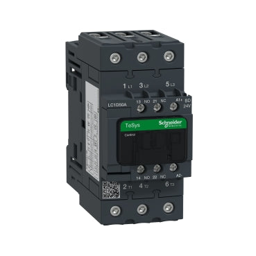 Schneider Electric,LC1D50ABD,3P EVLK CONTACTOR 50A 22KW AC3 24VDC