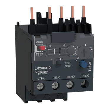 Schneider Electric,LR2K0310,TESYS K OVERLOAD RELAY CL10 2.6 - 3.7A