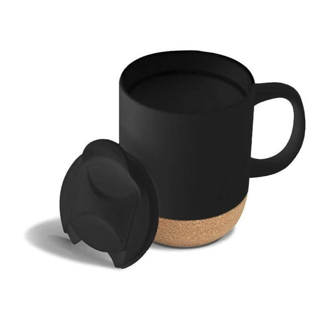 DWGL 3146Toolmart GiftsLUCCA - Giftology Ceramic Mug with Cork and Lid - Black