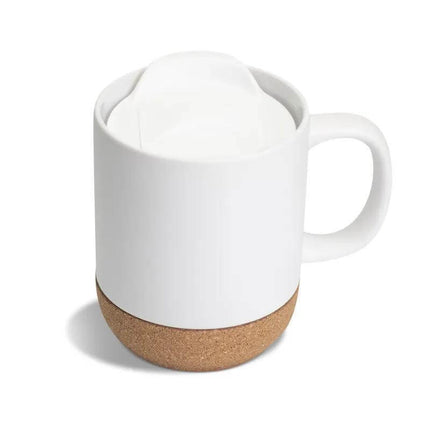 DWGL 3147Toolmart GiftsLUCCA - Giftology Ceramic Mug with Cork and Lid - White