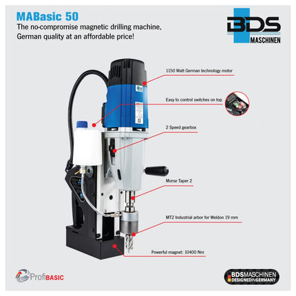 BDS MABasic 50 Magnetic Drilling Machine Ø50x55mm , mabasic50