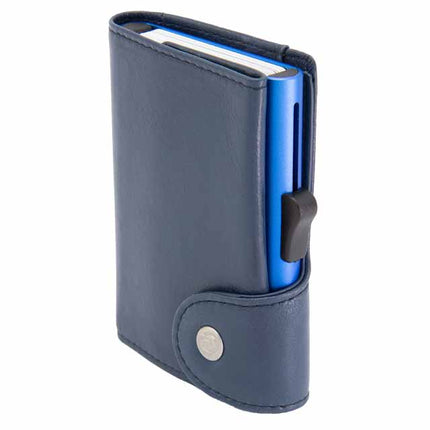 LASN 640Toolmart GiftsMARALIK - c - secure Classic Italian Leather RFID Wallet Cobalto