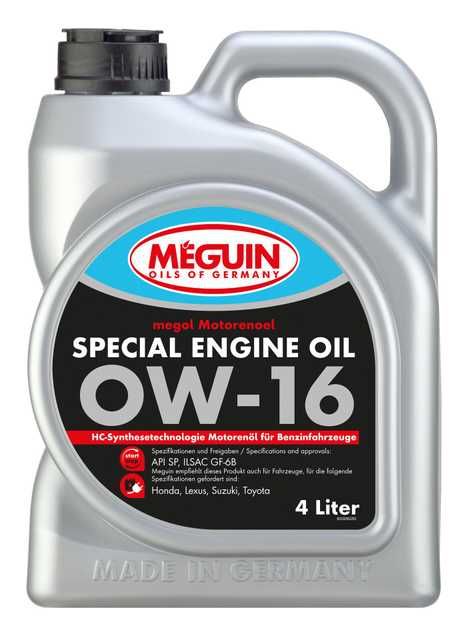 33056Meguin OilsMegol High - Performance Special Engine Oil SAE 0W - 16 | 4 Liter