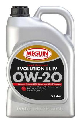 33058Meguin OilsMegol Motorenoel Evolution LL IV SAE 0W - 20 High - Performance Engine Oil | 5 Liter