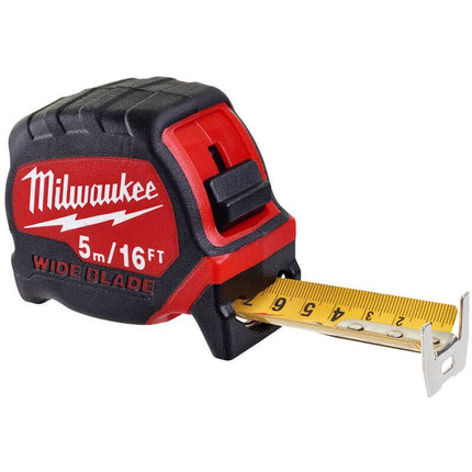 4932471817MilwaukeeMilwaukee 4932471817 Premium Wide Blade Tape Measure: Durable, Easy - to - Read, 5m/16ft Length