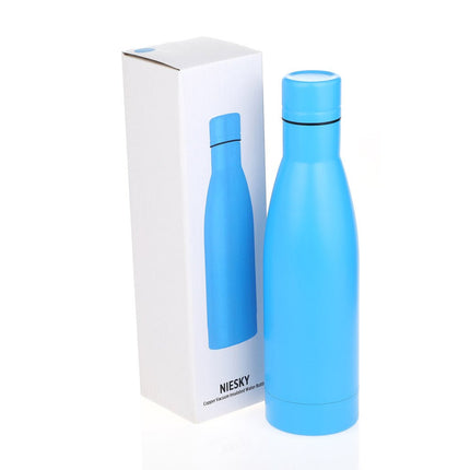 DWHL 544Toolmart GiftsNIESKY - Copper Vacuum Insulated Double Wall Water Bottle - Aqua Blue