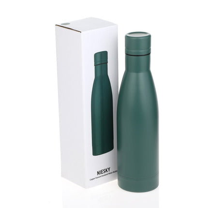 DWHL 547 GToolmart GiftsNIESKY - Copper Vacuum Insulated Double Wall Water Bottle - Green