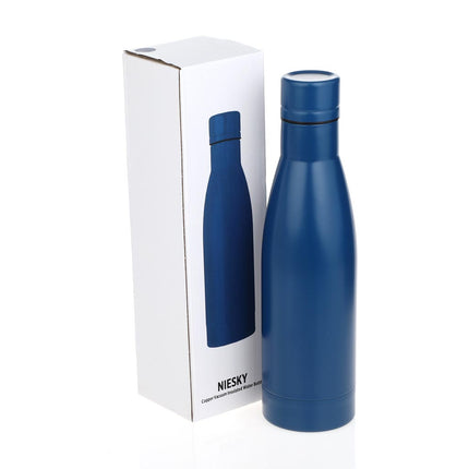 DWHL 543Toolmart GiftsNIESKY - Copper Vacuum Insulated Double Wall Water Bottle - Navy Blue