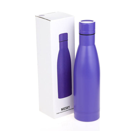 DWHL 547 PToolmart GiftsNIESKY - Copper Vacuum Insulated Double Wall Water Bottle - Purple