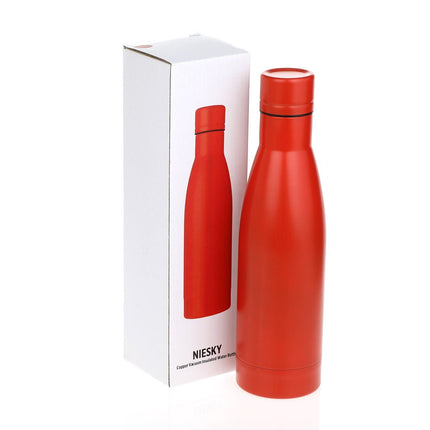 DWHL 546Toolmart GiftsNIESKY - Copper Vacuum Insulated Double Wall Water Bottle - Red