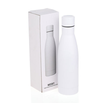 DWHL 542Toolmart GiftsNIESKY - Copper Vacuum Insulated Double Wall Water Bottle - White