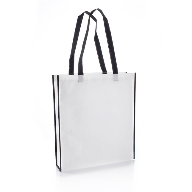 NW001 V - White/BlackToolmart GiftsNon - Woven Shopping Bag Vertical White/Black