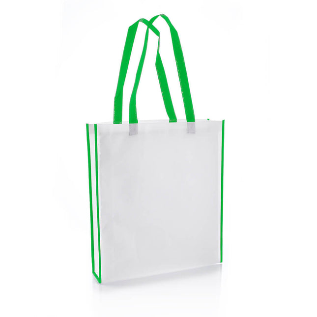 NW001 V - White/GreenToolmart GiftsNon - Woven Shopping Bag Vertical White/Green