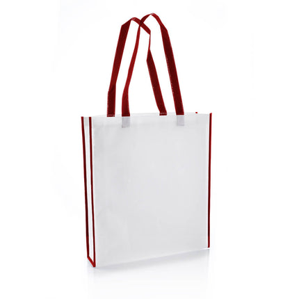 NW001 V - White/MaroonToolmart GiftsNon - Woven Shopping Bag Vertical White/Maroon