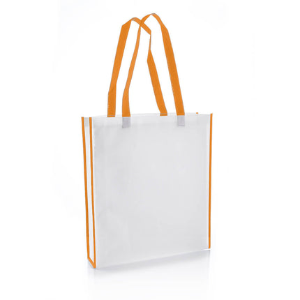 NW001 V - White/OrangeToolmart GiftsNon - Woven Shopping Bag Vertical White/Orange