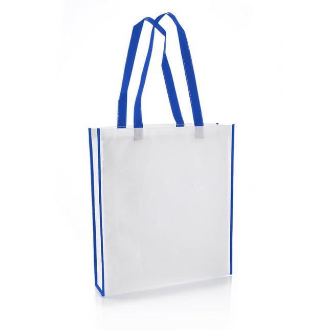 NW001 V - White/R.BlueToolmart GiftsNon - Woven Shopping Bag Vertical White/R.Blue