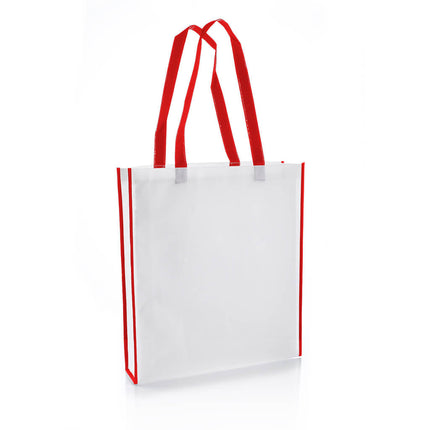 NW001 V - White/RedToolmart GiftsNon - Woven Shopping Bag Vertical White/Red