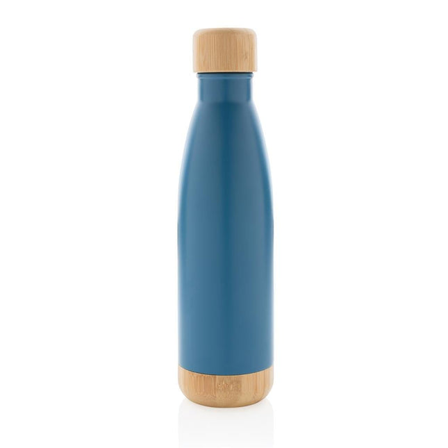 DWGL 3133Toolmart GiftsODESSA - Giftology Double Wall Stainless Bottle with Bamboo Lid and Base - Blue