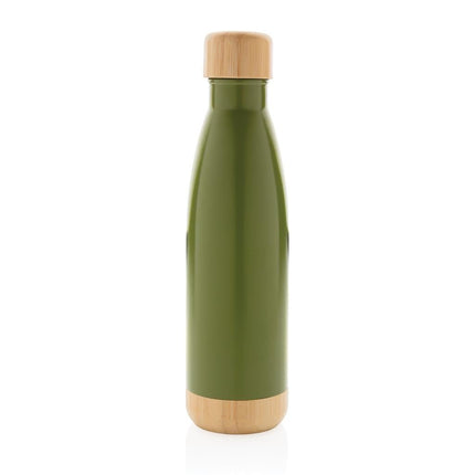 DWGL 3134Toolmart GiftsODESSA - Giftology Double Wall Stainless Bottle with Bamboo Lid and Base - Green