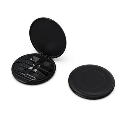 ITWC 1169Toolmart GiftsOSLO - @memorii Recycled 15W Wireless Charger Multi - Cable Set - Black