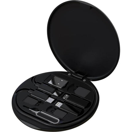 ITWC 1169Toolmart GiftsOSLO - @memorii Recycled 15W Wireless Charger Multi - Cable Set - Black