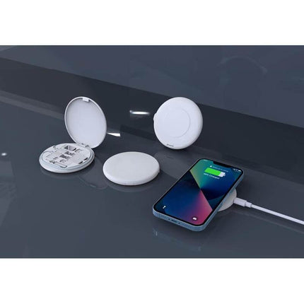 ITWC 1171Toolmart GiftsOSLO - @memorii Recycled 15W Wireless Charger Multi - Cable Set - Blue