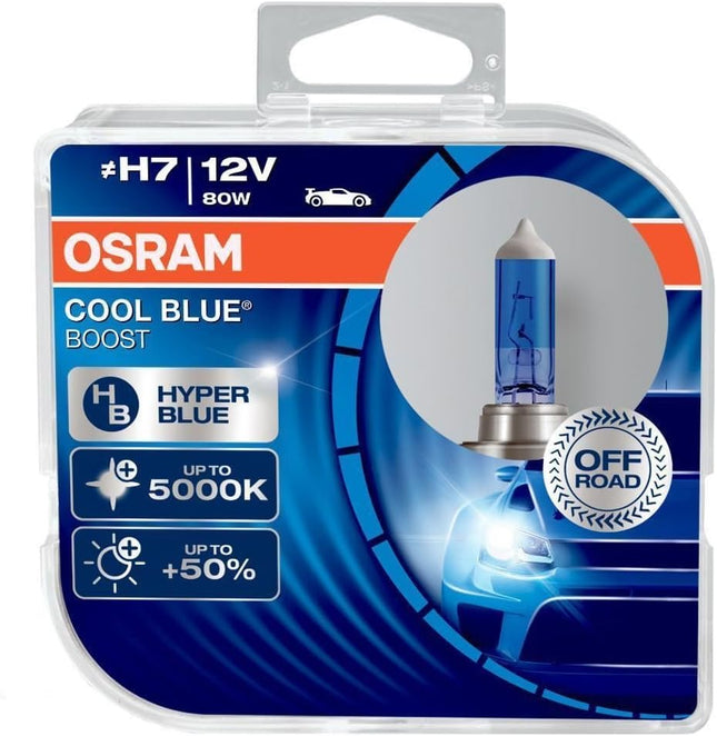 ‎62210CBB - HCBOSRAMOSRAM H7 12V 80W COOL BLUE BOOST 5000K HYPERBLUE bulbs 62210CBB - HCB | 2 units)