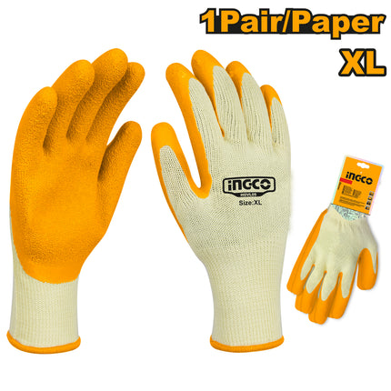 Ingco Industrial High Grade Polyester Shell Textured Palm Latex Gloves HGVL05