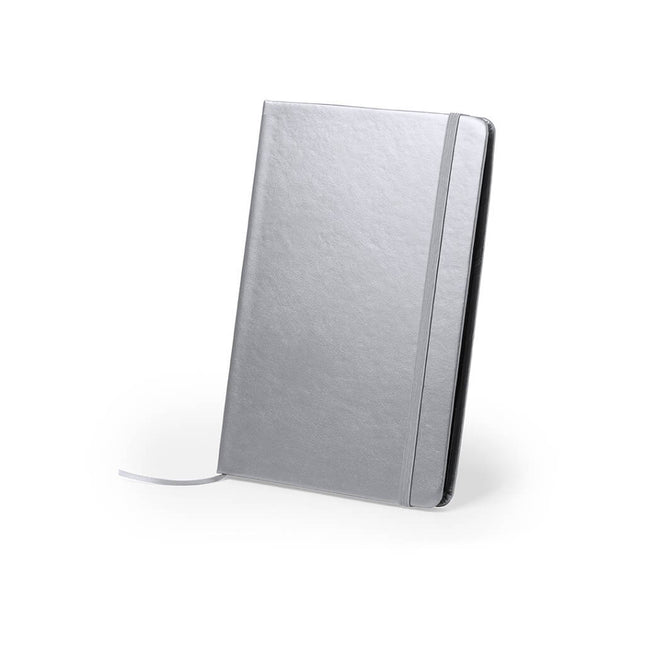 NBMK 101Toolmart GiftsPU A5 Notepad In Metallic Silver Color