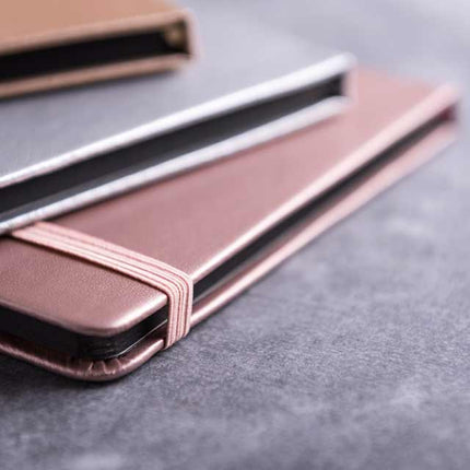 NBMK 101Toolmart GiftsPU A5 Notepad In Metallic Silver Color