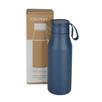 DWHL 3174Toolmart GiftsR - NEBRA - CHANGE Collection Recycled Stainless Steel Vacuum Bottle with Loop - Navy Blue