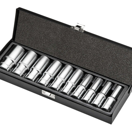 101630000000086RettaRetta 1/2 Inch Long Socket Set 12 Point CR - V Steel | RLT1012