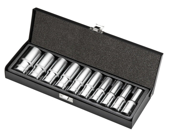 101630000000086RettaRetta 1/2 Inch Long Socket Set 12 Point CR - V Steel | RLT1012