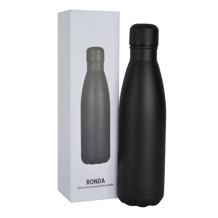 DWGL 3129Toolmart GiftsRONDA - Stone Touch Insulated Water Bottle - Black