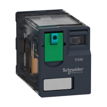 RXM2AB1BDSchneider ElectricRXM2AB1BD | 12A, 2CO, lockable test button, 24V DC ريليه