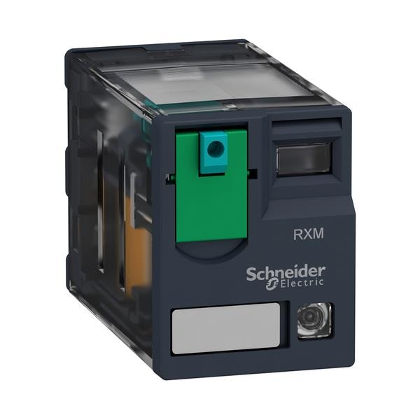 RXM2AB2BDSchneider ElectricRXM2AB2BD | 12A, 2CO, with LED, lockable test button, 24V DC ريليه