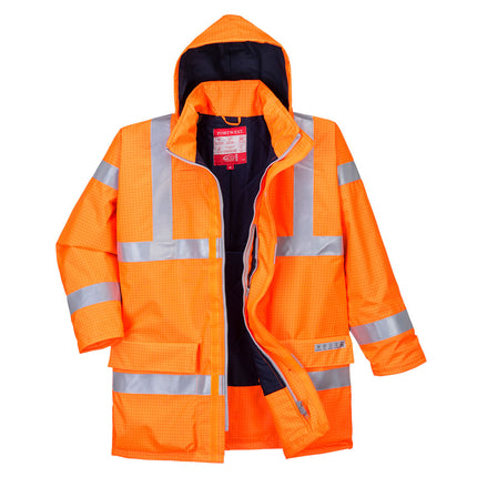 Bizflame Rain Hi-Vis Antistatic FR Jacket Orange | S778 | Safety & PPE | Toolmart