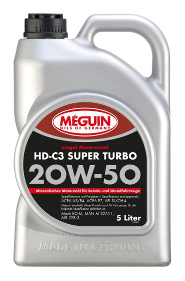 Meguin,4628, megol Motorenoel HD-C3 Super Turbo 5L | SAE 20W-50