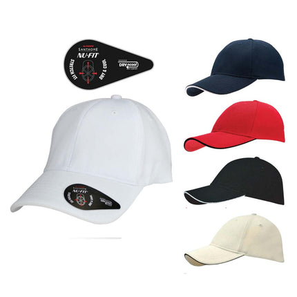 SC 105 - Black/WhiteToolmart GiftsSanthome Nu - Fit® Performance Stretch - Fitted Cap - Black / White