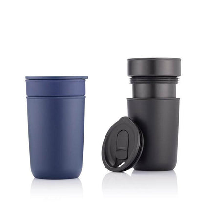 DWHL 3163Toolmart GiftsSAVONA - Hans Larsen Premium Ceramic Tumbler With Recycled Protective Sleeve - Black