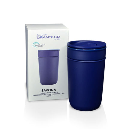 DWHL 3164Toolmart GiftsSAVONA - Hans Larsen Premium Ceramic Tumbler With Recycled Protective Sleeve - Blue