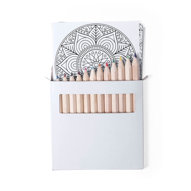 STMK 136Toolmart GiftsSet Of 12 Pencils And 12 Coloring Sheets With Mandala Designs