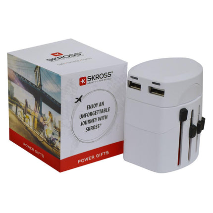 TASK 103Toolmart GiftsSKROSS EVO Compact World Travel Adapter with dual USB