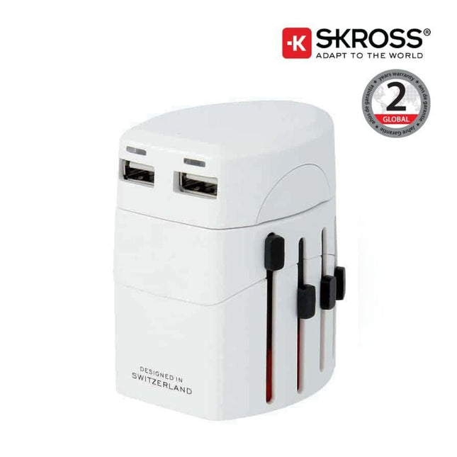 TASK 103Toolmart GiftsSKROSS EVO Compact World Travel Adapter with dual USB