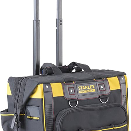 FMST1 - 80148DEWALTSTANLEY FATMAX Open Mouth Rolling Rigid Tool Bag Trolley, Multi - Pockets Storage Organiser, FMST1 - 80148, Black