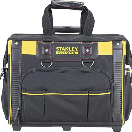 FMST1 - 80148DEWALTSTANLEY FATMAX Open Mouth Rolling Rigid Tool Bag Trolley, Multi - Pockets Storage Organiser, FMST1 - 80148, Black