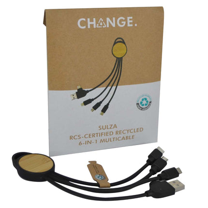 MTST 1111Toolmart GiftsSULZA - CHANGE Collection RCS Recycled 6 - in - 1 Multi Cable