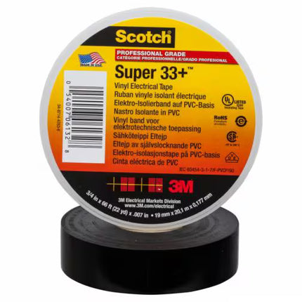 3M Scotch Super 33 Plus Electrical Tape 3 4 Inch x 66 ft